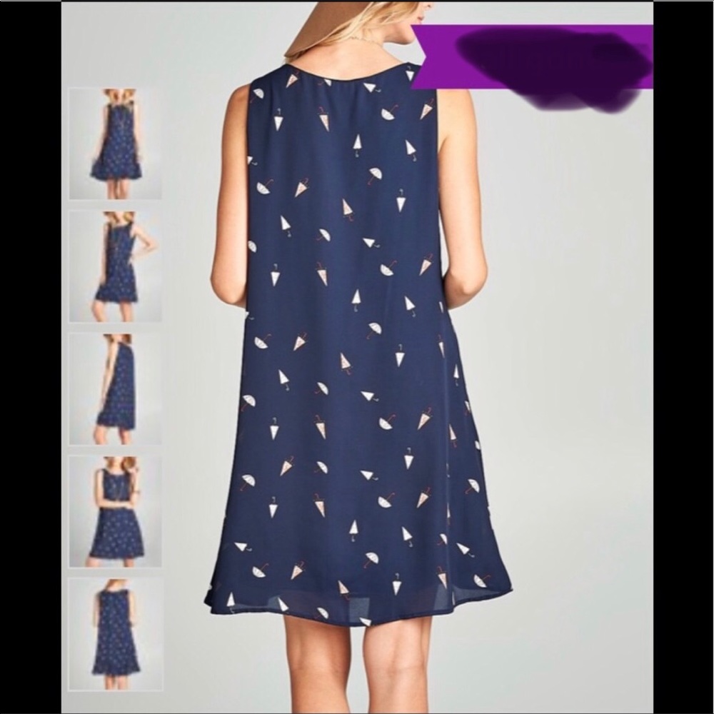 Love Kuza Navy Umbrella Shift Dress. - Picture 4 of 12
